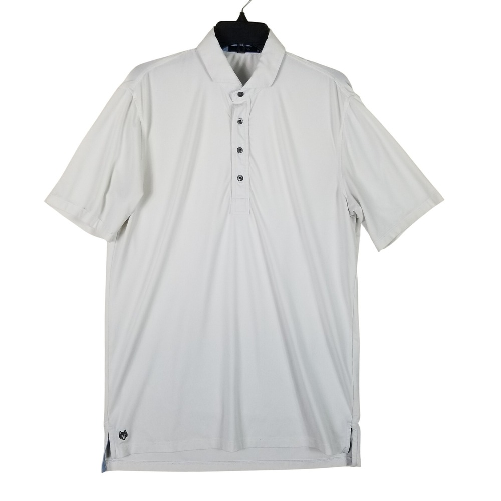 Greyson Polo Shirt Mens Medium White Short Sleeve Stretch Performance Golf 98s